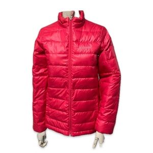 Columbia Puffer Jacket Girl Size Large Juniors Neon Pink Cherry Color Winter